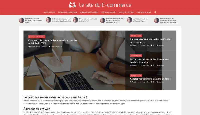 Le site du e-commerce