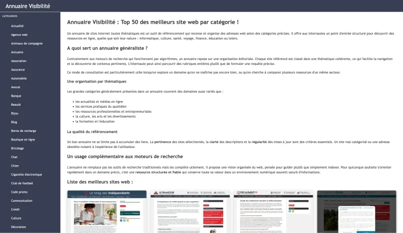 Annuaire Visibilité